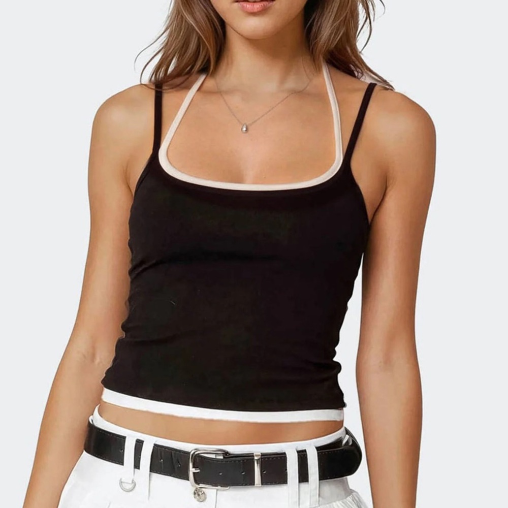 Urban Outfitters Black and White Double Layered Tank Top